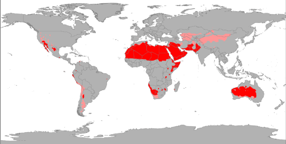 dry regions of the world